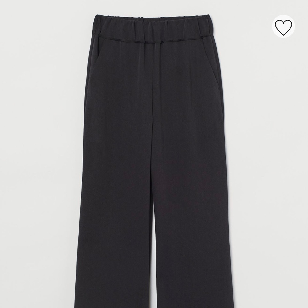 H&M Black High Waisted Straight Wide Leg Pants